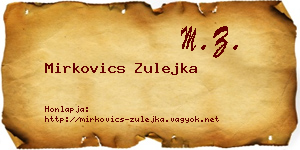 Mirkovics Zulejka névjegykártya